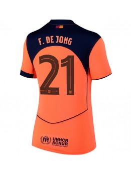 Zenske Futbalové oblečenie Barcelona Frenkie de Jong #21 2025-26 Krátky Rukáv - Tretina